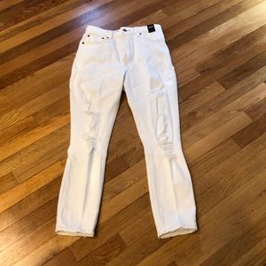 High rise white jeans